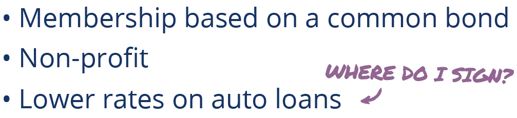 membershp based on a common bond non-profit lower rates on auto loans